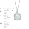 Thumbnail Image 4 of Lab-Created Opal and 0.11 CT. T.W. Diamond Pendant, Ring and Earrings Set in Sterling Silver - Size 7