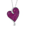 Lab-Created Ruby and White Sapphire Heart Pendant in Sterling Silver