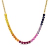 Thumbnail Image 0 of Lab-Created Multi-Gemstone Necklace in Sterling Silver with 18K Gold Plate