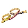 Lab-Created Multi-Gemstone Bracelet in Sterling Silver with 18K Gold Plate - 7.25"