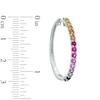 Thumbnail Image 2 of Lab-Created Multi-Gemstone Hoop Earrings in Sterling Silver