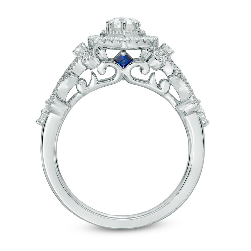 Vera Wang Love Collection 1.00 CT. T.W. Pear-Shaped Diamond Frame Engagement Ring in 14K White Gold