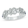 Thumbnail Image 1 of Vera Wang Love Collection 0.45 CT. T.W. Diamond and Blue Sapphire Curlique Band in 14K White Gold