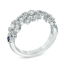 Thumbnail Image 2 of Vera Wang Love Collection 0.45 CT. T.W. Diamond and Blue Sapphire Curlique Band in 14K White Gold