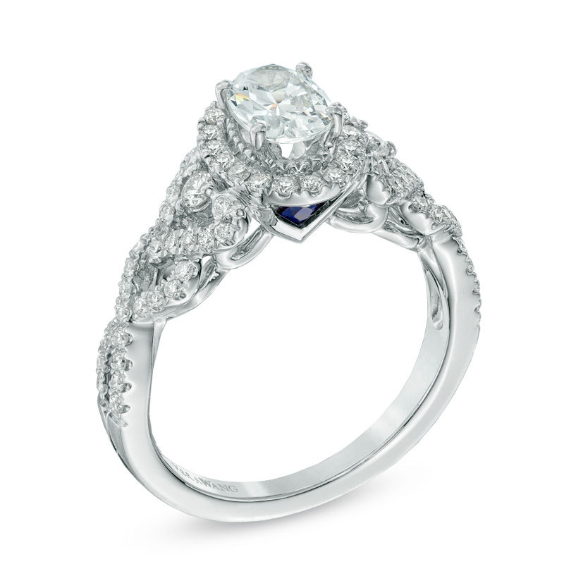 Vera Wang Love Collection 0.95 CT. T.W. Oval Diamond Frame Engagement Ring 14K White Gold