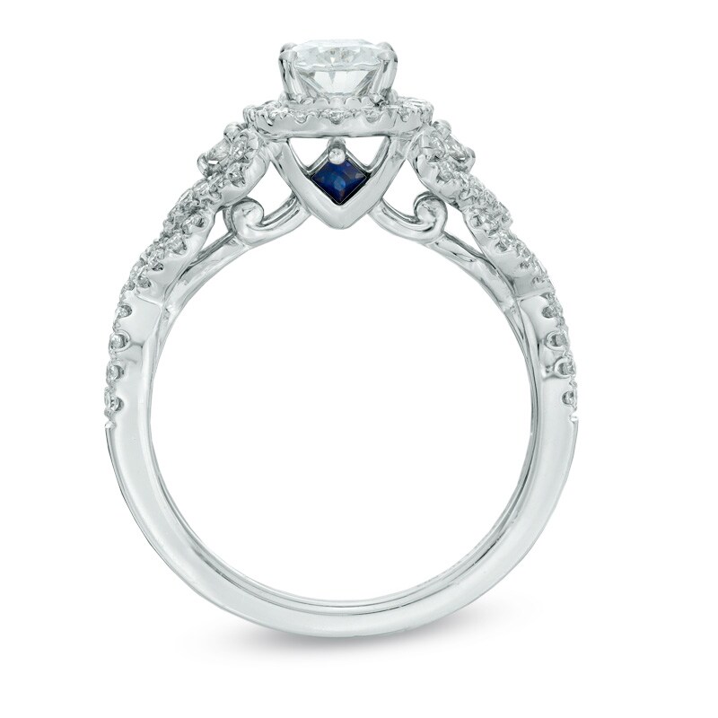 Vera Wang Love Collection 0.95 CT. T.W. Oval Diamond Frame Engagement Ring in 14K White Gold|Peoples Jewellers