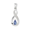 Thumbnail Image 1 of Pear-Shaped Tanzanite and Diamond Accent Necklace Charm in Sterling Silver