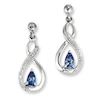Pear-Shaped Tanzanite and Diamond Accent Infinity Drop Earrings in Sterling Silver