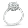 Heart-Shaped Lab-Created White Sapphire Pendant, Ring and Earrings Set in Sterling Silver