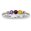 Mother's Simulated Birthstone and Diamond Accent Ring in Sterling Silver and 14K Gold ( Stones