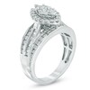 Thumbnail Image 2 of 1.25 CT. T.W. Marquise Composite Diamond Frame Engagement Ring in 14K White Gold