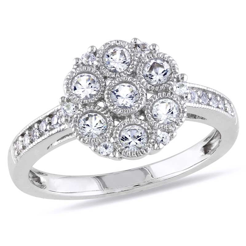 Main Image 1 of Lab-Created White Sapphire Ring in Sterling Silver