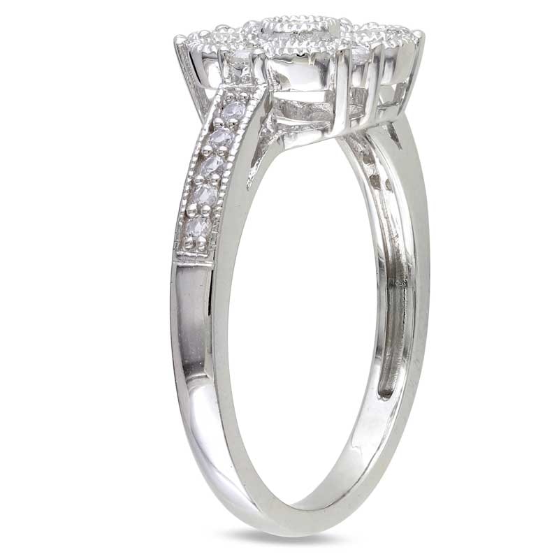 Main Image 2 of Lab-Created White Sapphire Ring in Sterling Silver