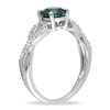 6.0mm Lab-Created Emerald and Diamond Accent Ring in 10K White Gold
