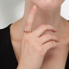 Thumbnail Image 3 of Ruby and 0.04 CT. T.W. Multi-Diamond Five Stone Ring in 10K Gold