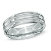 Thumbnail Image 1 of Triton 7.5mm Comfort Fit Step Edge Stainless Steel Wedding Band - Size 10