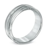 Thumbnail Image 2 of Triton 7.5mm Comfort Fit Step Edge Stainless Steel Wedding Band - Size 10