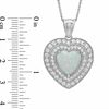 Thumbnail Image 1 of 12.0mm Heart-Shaped Lab-Created Opal and White Sapphire Heart Pendant in Sterling Silver