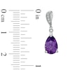 Thumbnail Image 1 of Pear-Shaped Amethyst and Diamond Accent Drop Earrings in Sterling Silver