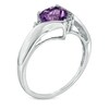 Thumbnail Image 2 of 7.0mm Heart-Shaped Amethyst and Diamond Accent Ring in 10K White Gold