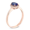 Thumbnail Image 1 of Oval Tanzanite and 0.09 CT. T.W. Diamond Ring in 10K Rose Gold