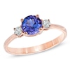 6.0mm Tanzanite and 0.12 CT. T.W. Diamond Ring in 10K Rose Gold