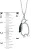 0.15 CT. T.W. Enhanced Black and White Diamond Penguin Pendant in Sterling Silver
