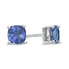 Thumbnail Image 1 of 5.0mm Cushion-Cut Tanzanite Stud Earrings in 10K White Gold