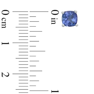 5.0mm Cushion-Cut Tanzanite Stud Earrings in 10K White Gold