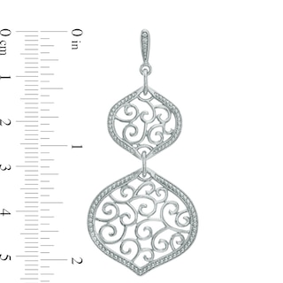 Filigree Double Drop Earrings in Sterling Silver