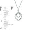 Thumbnail Image 2 of 0.05 CT. T.W. Diamond Open Double Teardrop Pendant in Sterling Silver