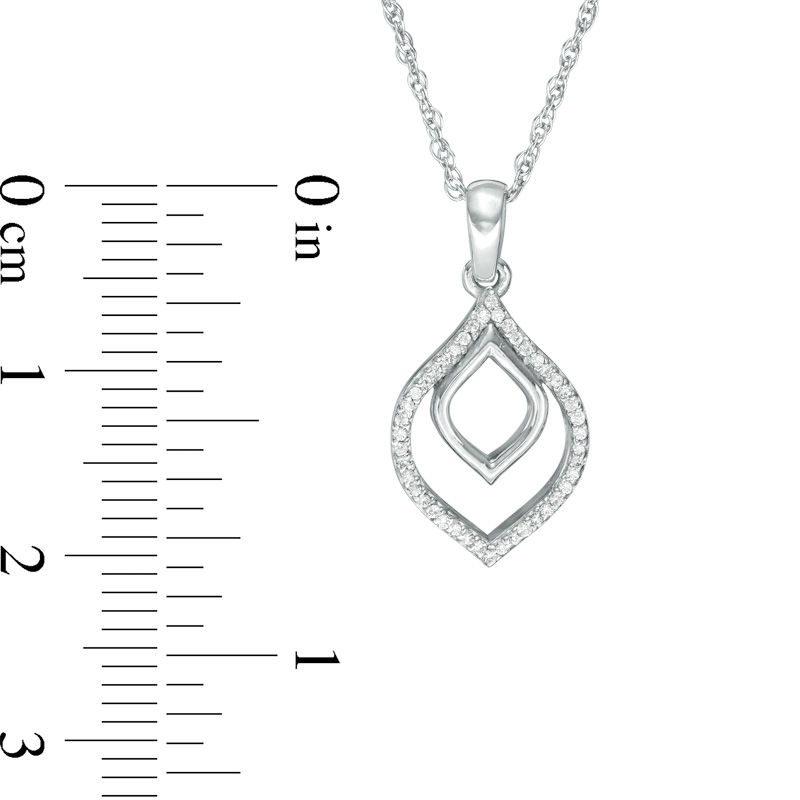 0.05 CT. T.W. Diamond Open Double Teardrop Pendant in Sterling Silver|Peoples Jewellers