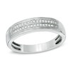 Thumbnail Image 0 of Men's 0.15 CT. T.W. Diamond Wedding Band in 10K White Gold