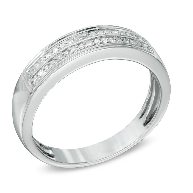 0.15 CT. T.W. Diamond Wedding Band in 10K White Gold