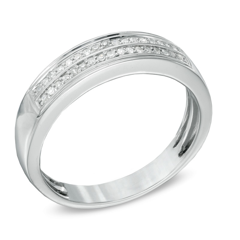 0.15 CT. T.W. Diamond Wedding Band in 10K White Gold