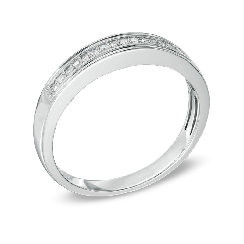 Ladies' Diamond Accent Wedding Band in 10K White Gold|Peoples Jewellers