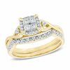 Thumbnail Image 0 of 0.33 CT. T.W. Quad Diamond Frame Bridal Set in 10K Gold