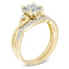 Thumbnail Image 1 of 0.33 CT. T.W. Quad Diamond Frame Bridal Set in 10K Gold