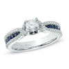 Thumbnail Image 0 of Vera Wang Love Collection 0.70 CT. T.W. Diamond and Blue Sapphire Engagement Ring in 14K White Gold