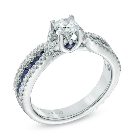 Vera Wang Love Collection 0.70 CT. T.W. Diamond and Blue Sapphire ...