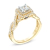 Thumbnail Image 1 of Vera Wang Love Collection 0.95 CT. T.W. Princess-Cut Diamond Double Frame Engagement Ring in 14K Gold