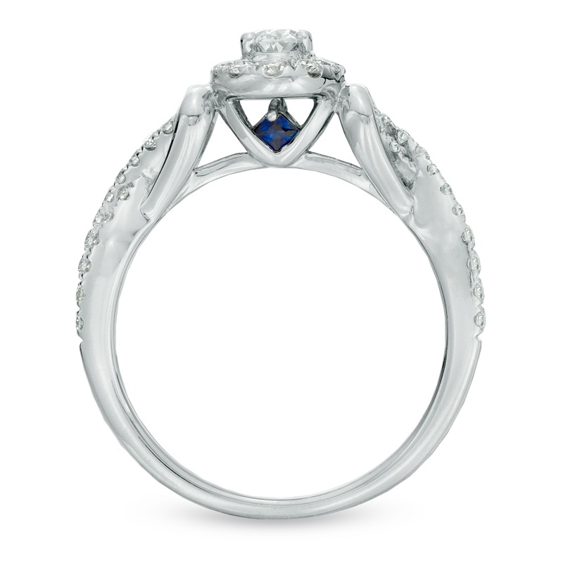 Vera Wang Love Collection 0.70 CT. T.W. Oval Diamond Frame Engagement Ring in 14K White Gold