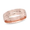 Thumbnail Image 1 of Men's 6.0mm Double Milgrain Comfort Fit Wedding Band in 10K Rose Gold