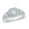 Thumbnail Image 1 of Vera Wang Love Collection 1.45 CT. T.W. Princess-Cut Diamond Three Stone Engagement Ring in 14K White Gold