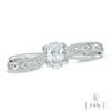 Thumbnail Image 0 of Vera Wang Love Collection 0.45 CT. Oval Diamond Solitaire Scroll Engagement Ring in 14K White Gold