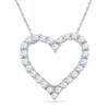 Thumbnail Image 1 of 0.16 CT. T.W. Diamond Lined Heart Pendant in 10K White Gold