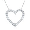 Thumbnail Image 0 of 0.16 CT. T.W. Diamond Lined Heart Pendant in 10K White Gold