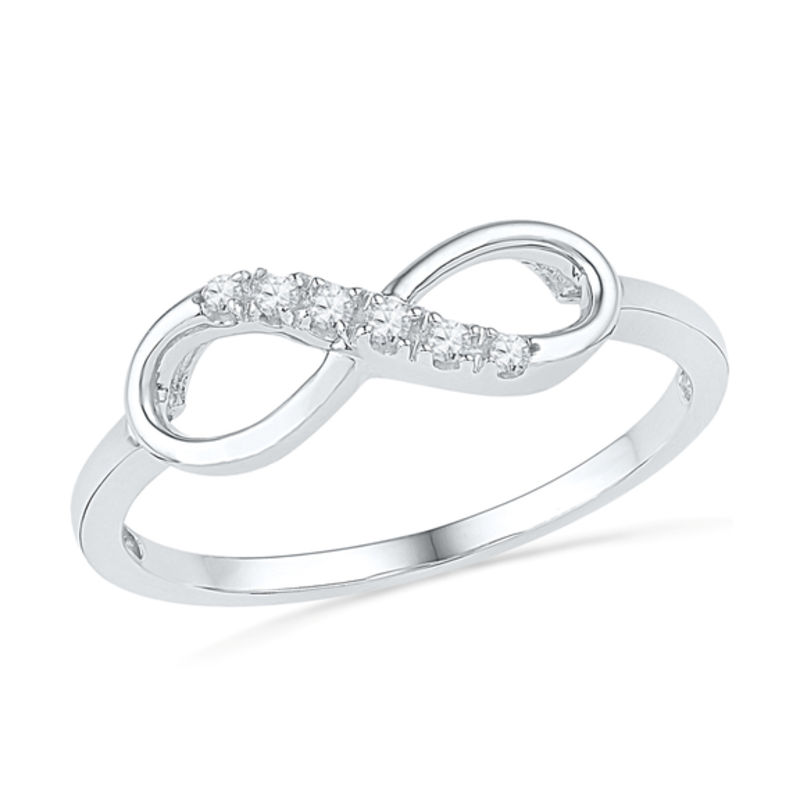 Diamond Accent Infinity Ring in 10K White Gold