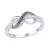 Thumbnail Image 0 of 0.12 CT. T.W. Enhanced Black and White Diamond Infinity Ring in 10K White Gold