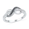Thumbnail Image 1 of 0.12 CT. T.W. Enhanced Black and White Diamond Infinity Ring in 10K White Gold